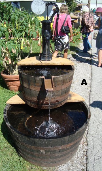 Große Holzfass Cascade, Holzfass Wasserspiel